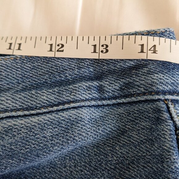 Kancan Medora 90's Straight leg Jeans Women 7/27 Hi-Rise Denim Raw Slit Leg Hem - Picture 14 of 16